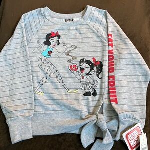 NWT DISNEY RALPH BREAKS THE INTERNET Girl’s crop sweatshirt w/ tie M (7/8)